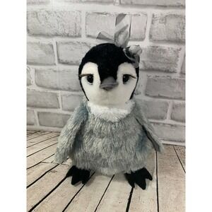 The Petting Zoo Lash'z sales sample prototype plush gray penguin eyelashes bow